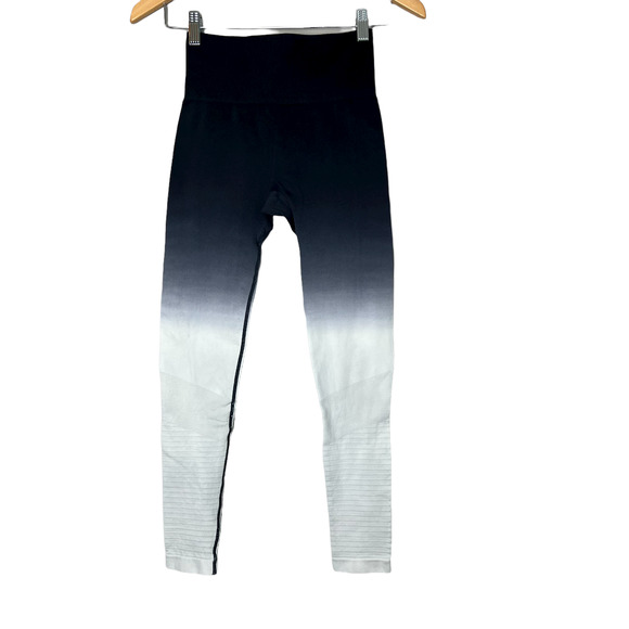 Zyia Active Size XS Ombre Leggings Seamless High Rise Black/White - Picture 2 of 7